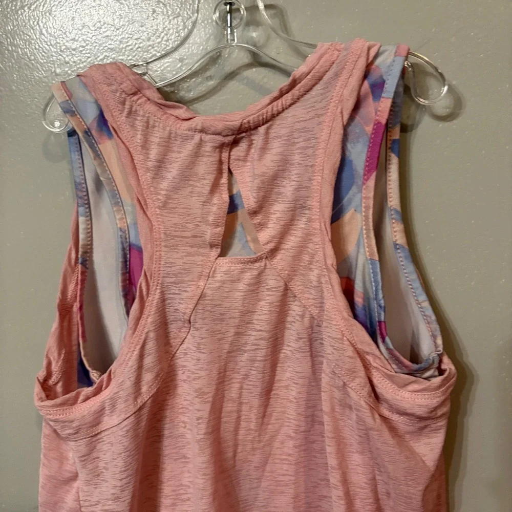 Avia Pink Layered Tank Top Sleeveless Athletic‎ Workout (Girls Medium 7/8)
